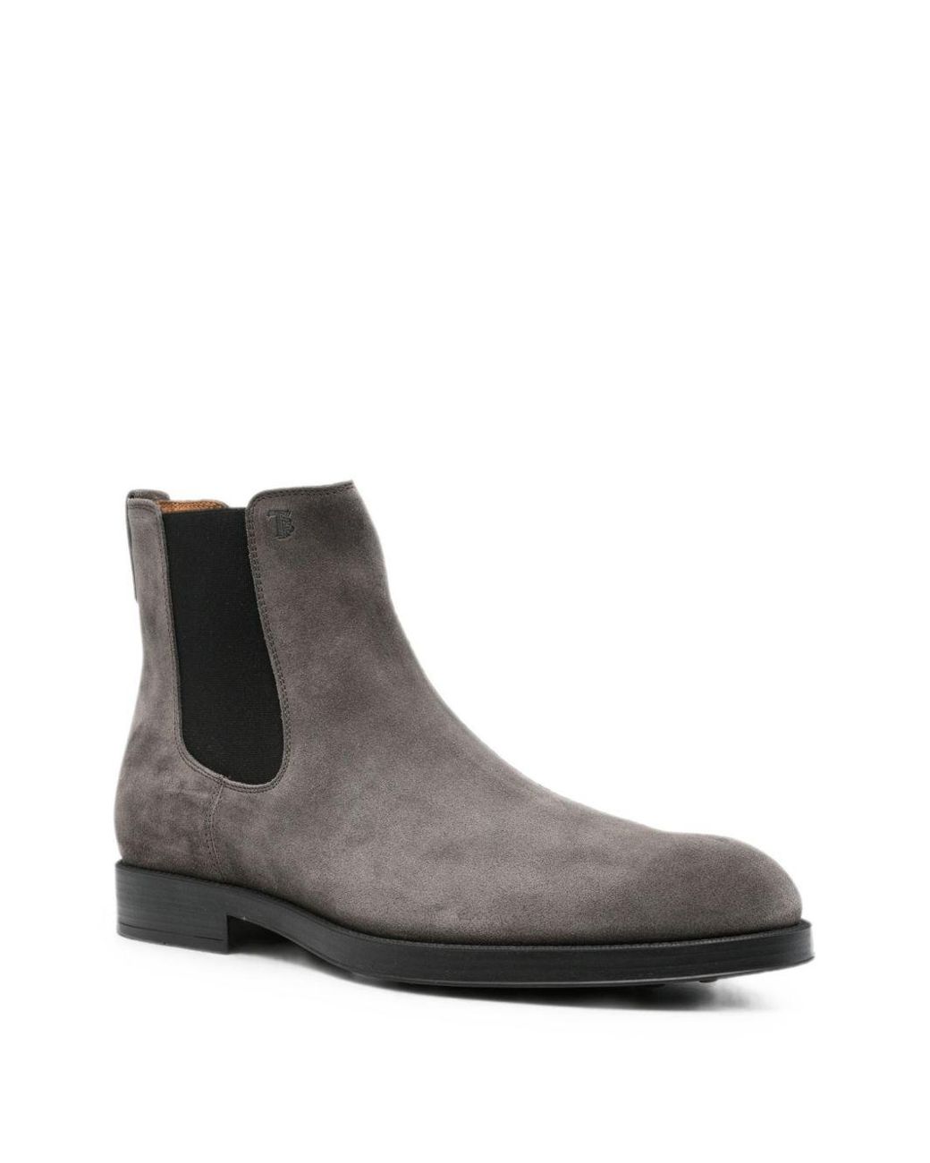 Tod's Brown Round-Toe Elasticated-Side Chelsea Boots for men