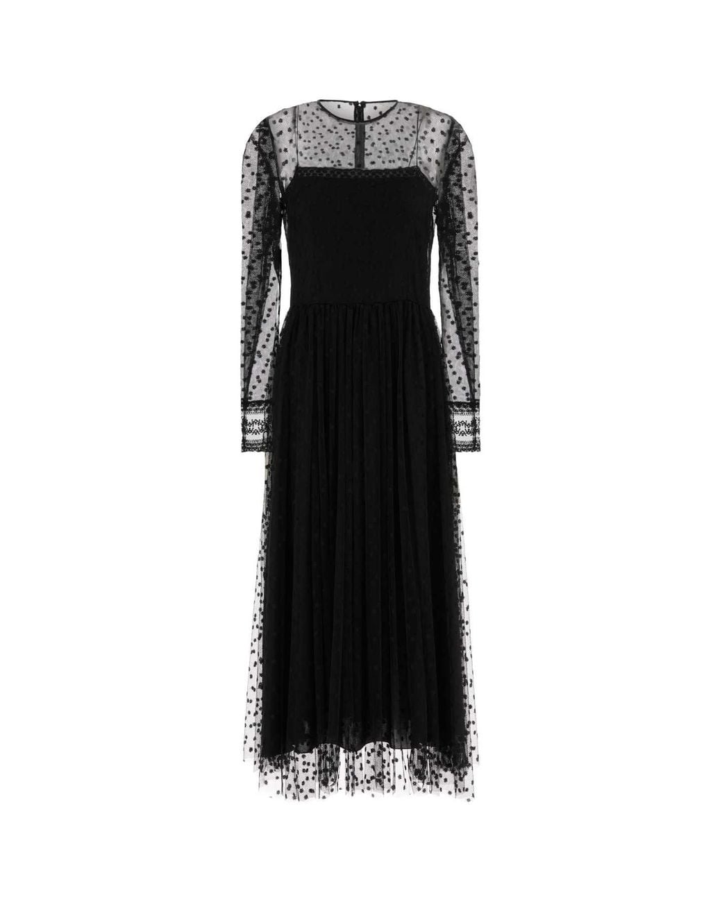 Alberta Ferretti Black Tulle Dress