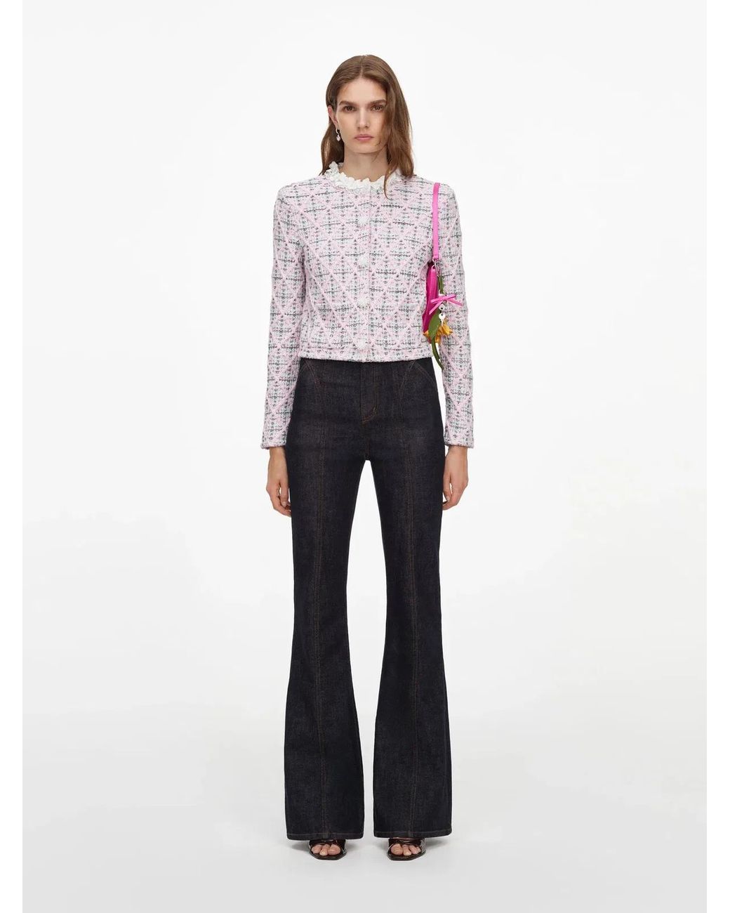 Self-Portrait White High Waisted Denim Jeans