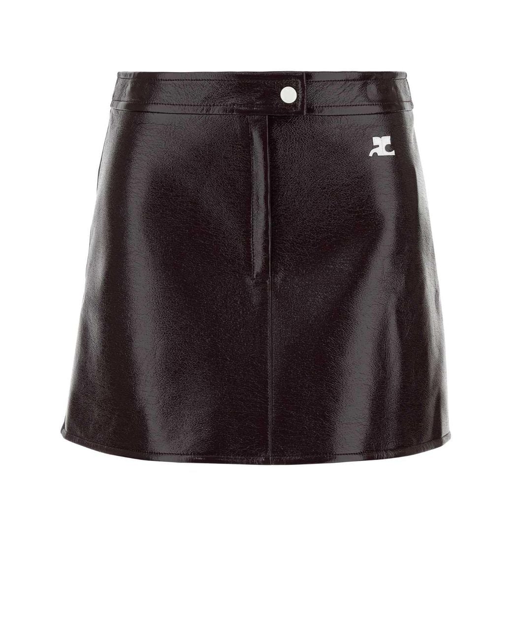 Courreges Black Vinyl Mini Skirt