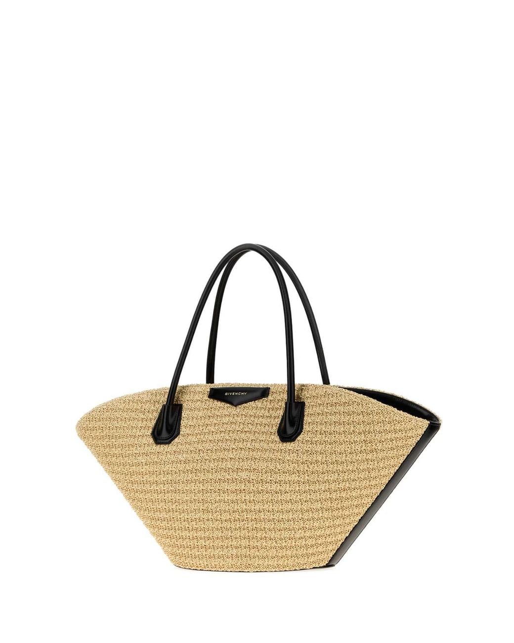 Givenchy Natural Raffia Mini Antigona Sunset Shopping Handbag