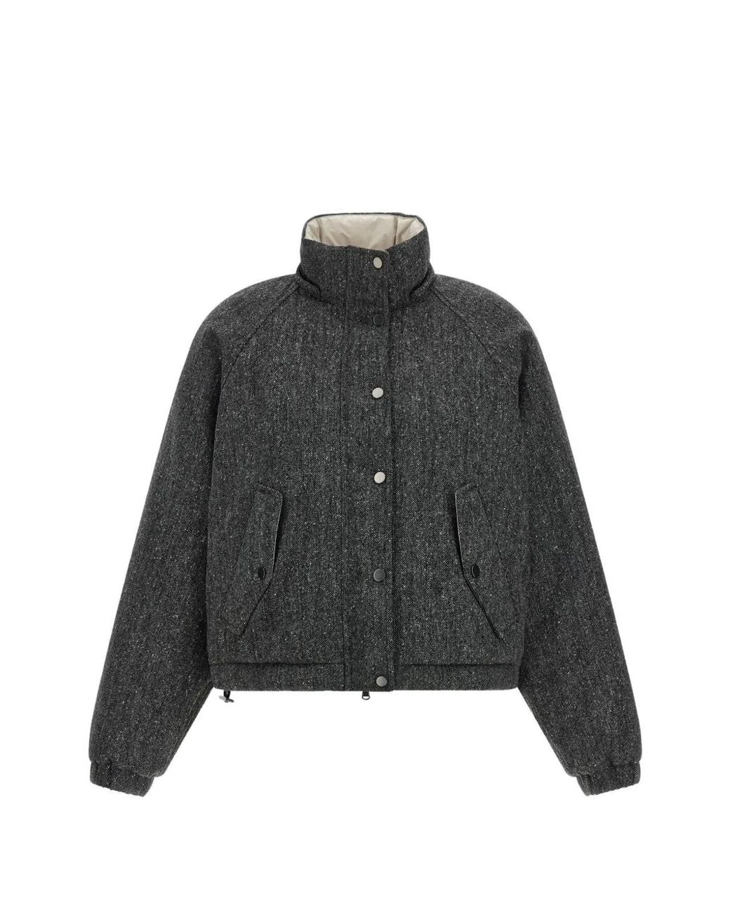Brunello Cucinelli Black Wool Down Jacket