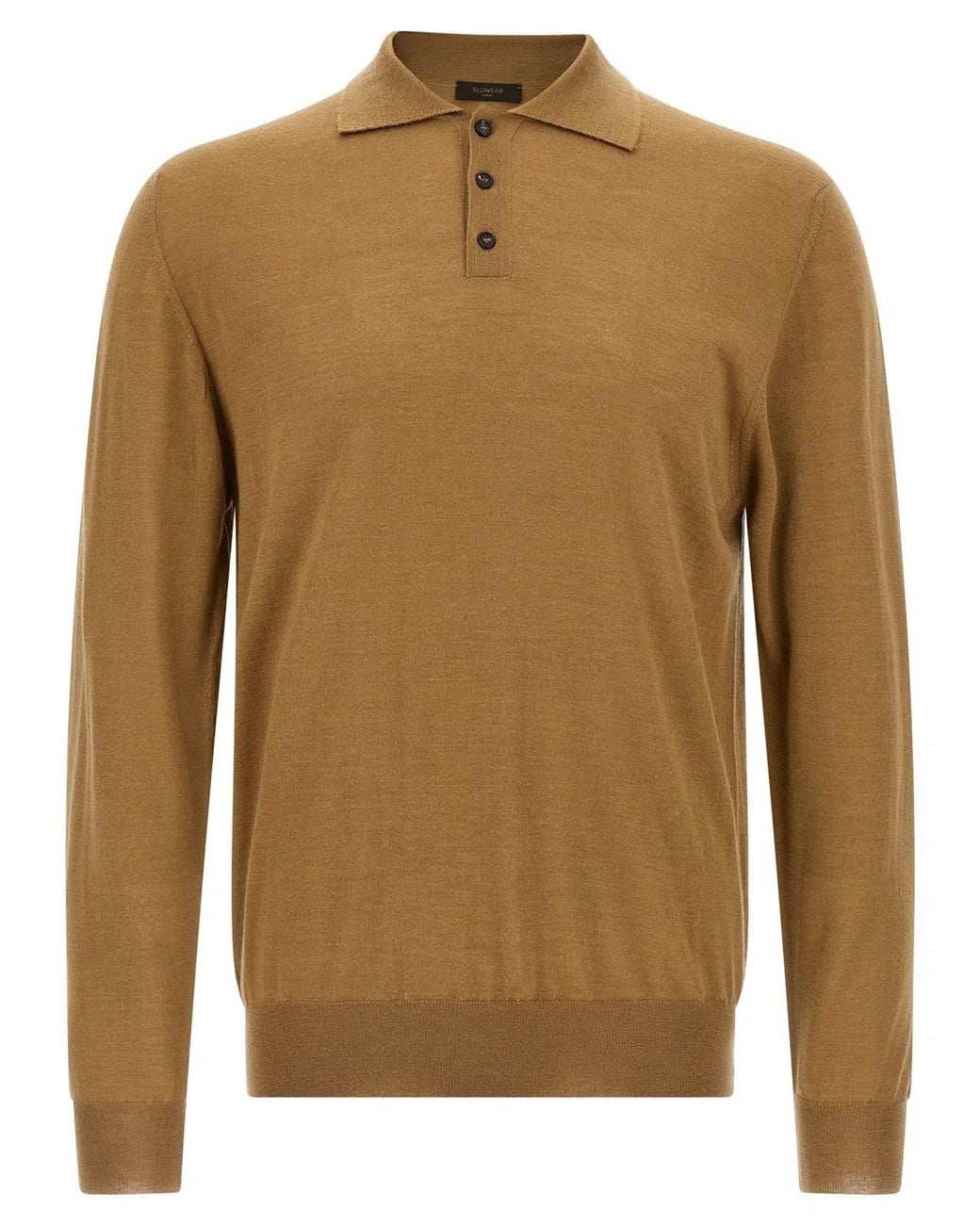 Zanone Brown Virgin Wool Polo Shirt for men