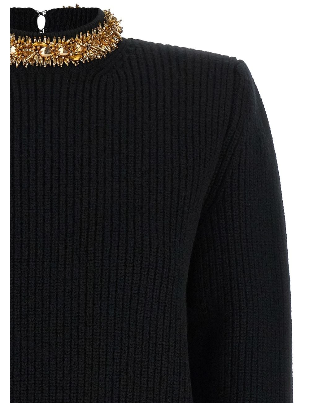 Balmain Black 'Rocaille' Bead Sweater
