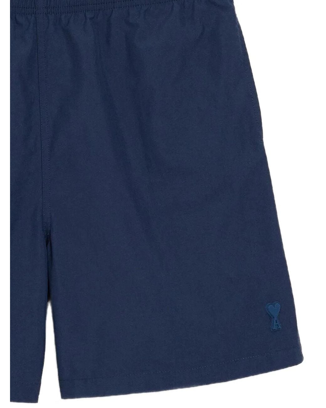 AMI Blue Logo Plain Swim Shorts for men