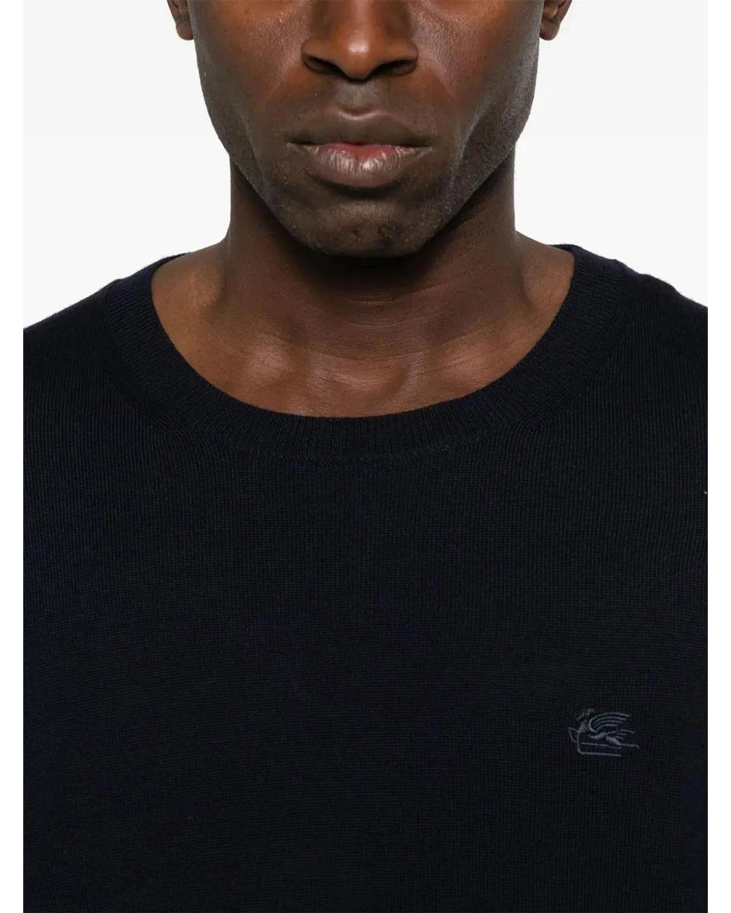 Etro Black Knitted C-Neck for men