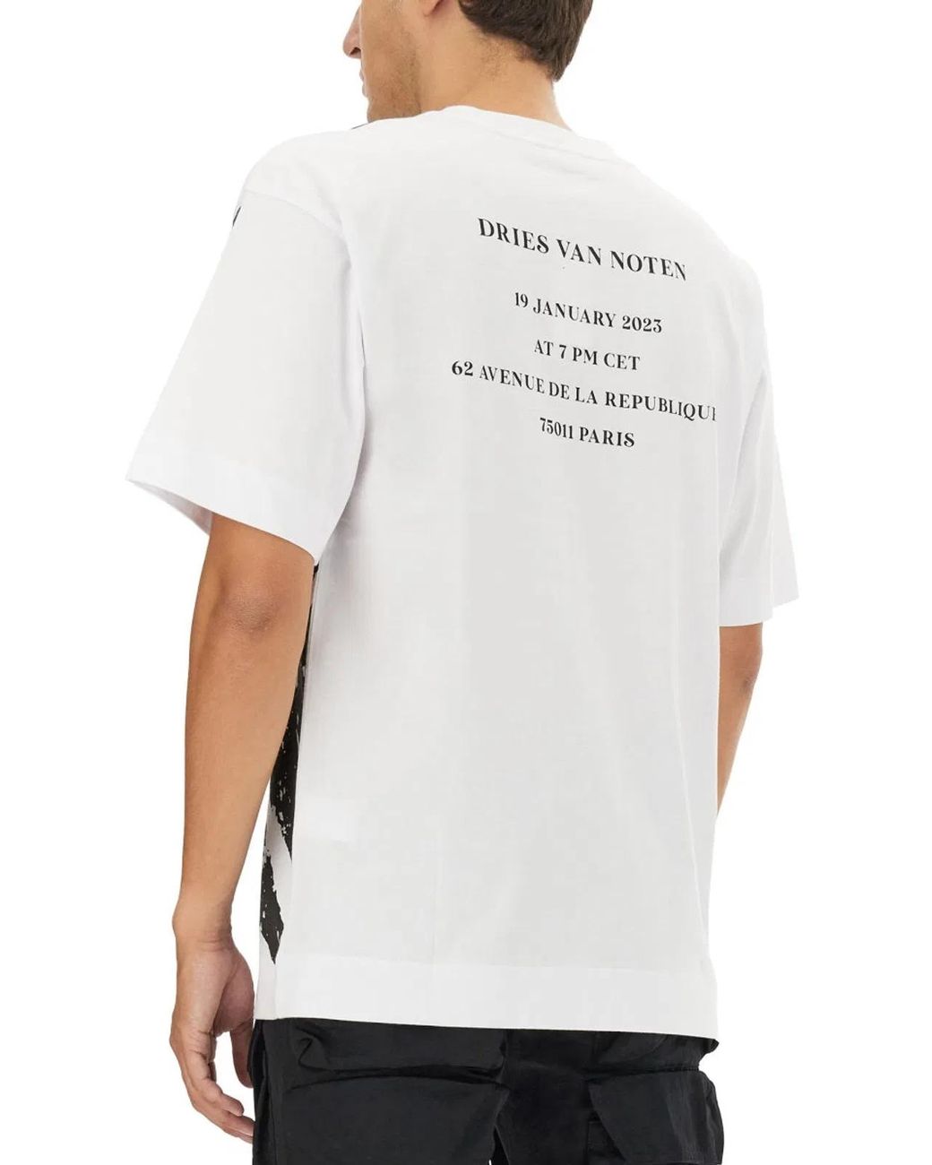 Dries Van Noten Black Logo Print T Shirt for men