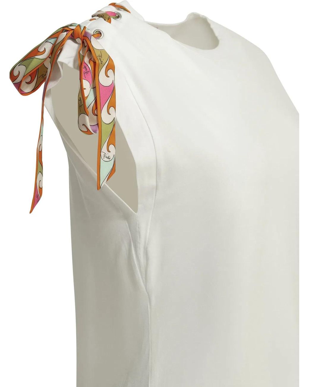 Emilio Pucci White Crew-Neck T-Shirt With Printed Detail