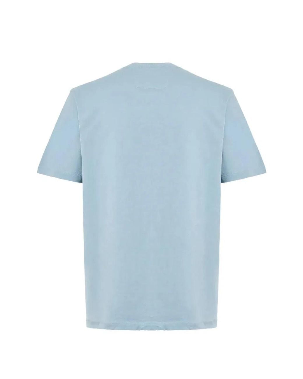 C P Company Blue Cotton Short Sleeve for men