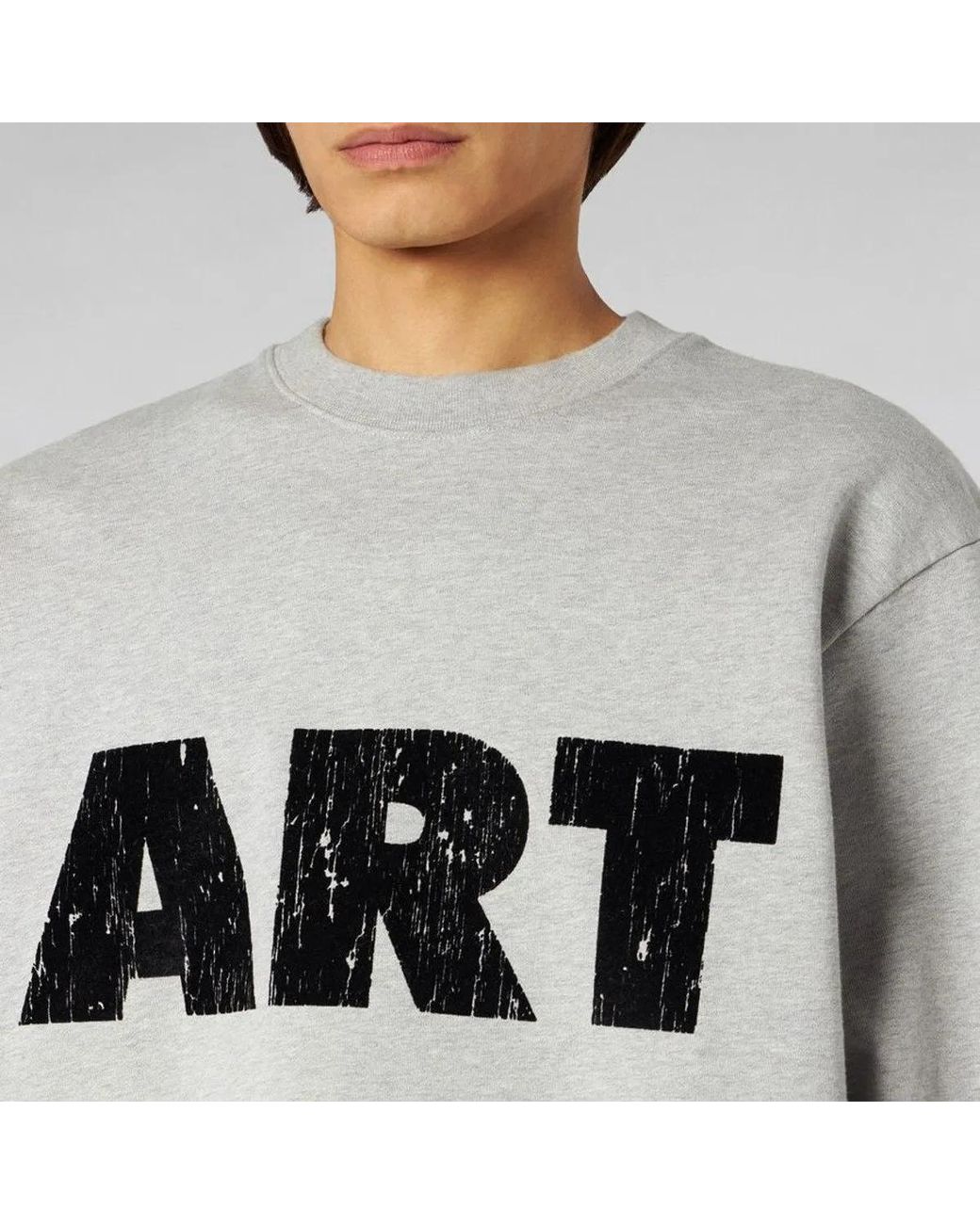 1989 STUDIO Gray Art Melange Crew-Neck Sweater for men
