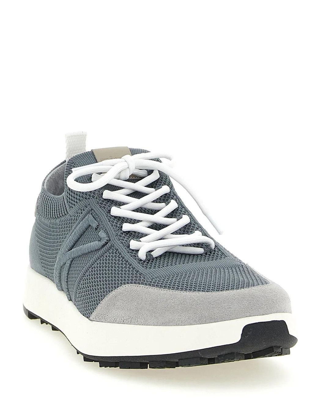 Kiton Blue Technical Cotton Sneakers for men