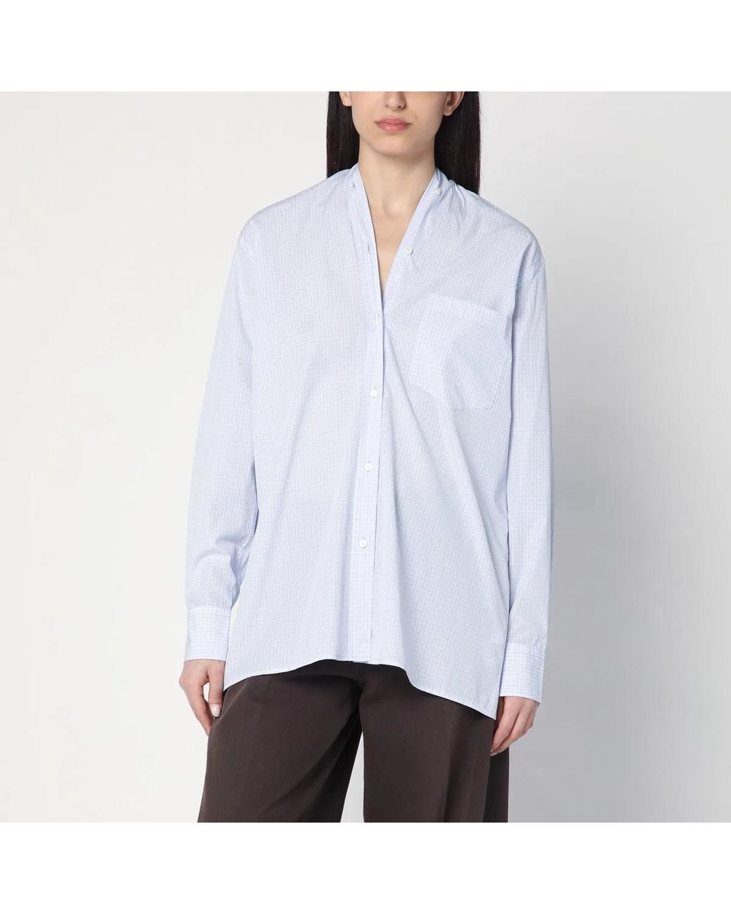 6397 White Checkered Cotton Shirt