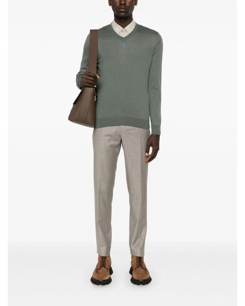 Colombo Gray Ma00058256Ja V Neck Sweater for men