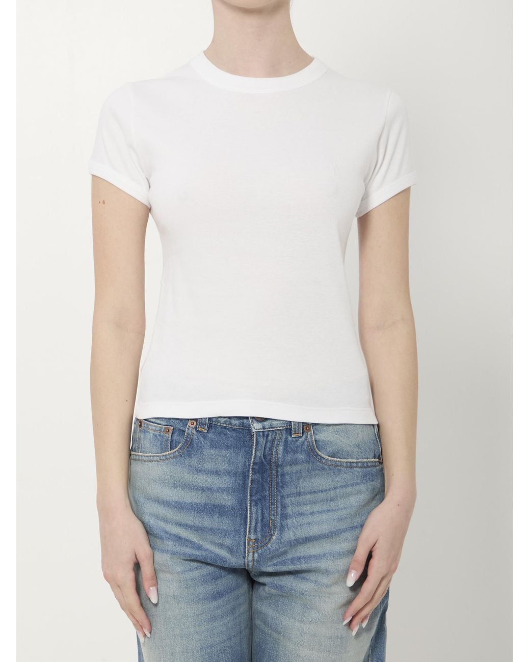 Saint Laurent White Cassandre T-Shirt