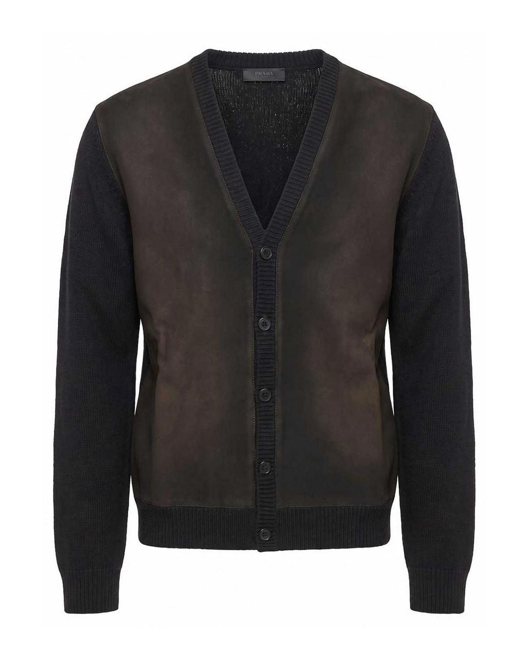 Prada Black Lambswool Cardigan for men