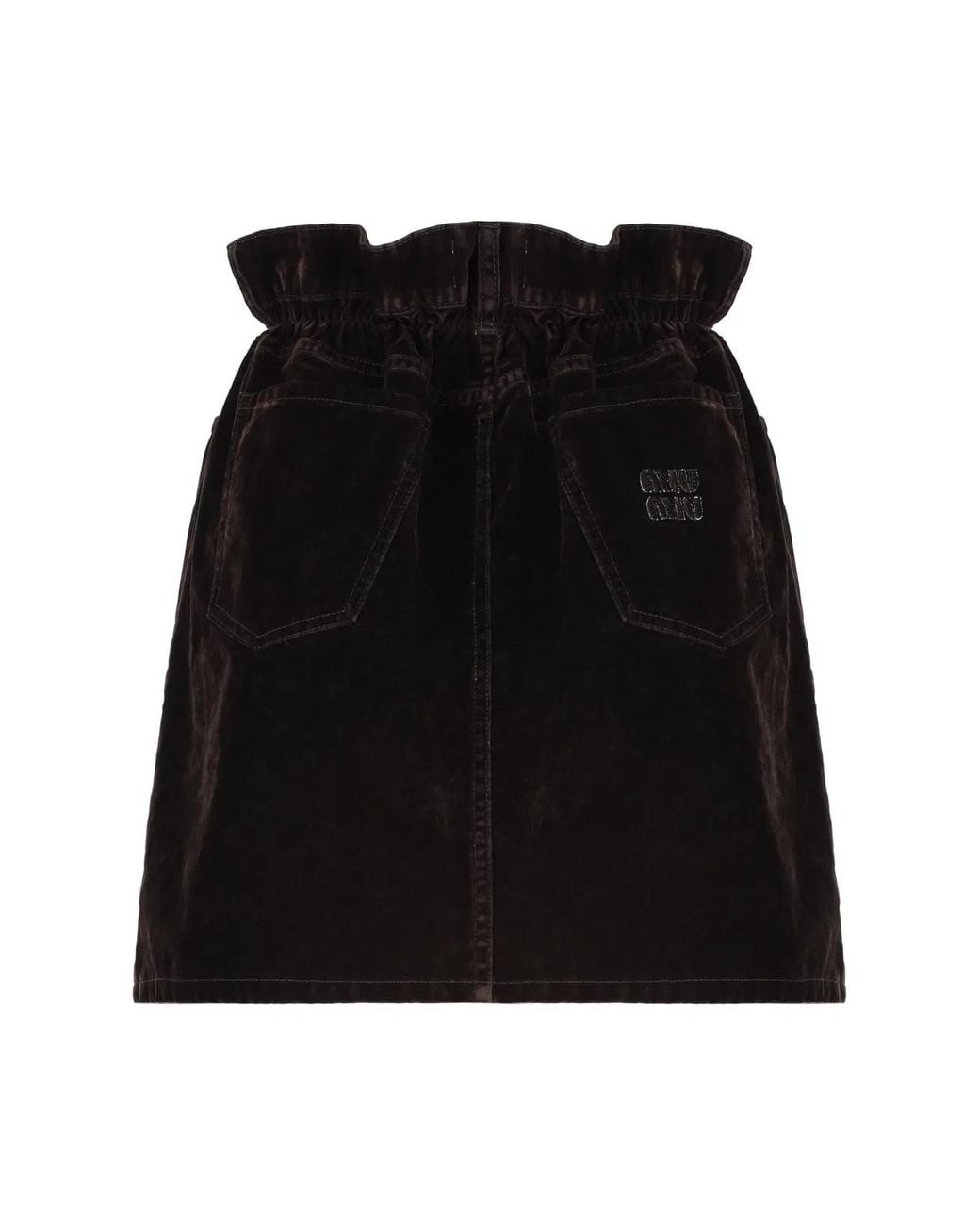 Miu Miu Black Solid Mini Skirt