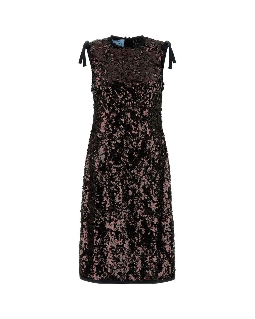Prada Black Sequin Sleeveless Midi Dress