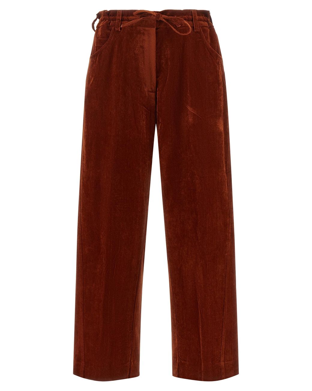 Nude Red Velvet Pants