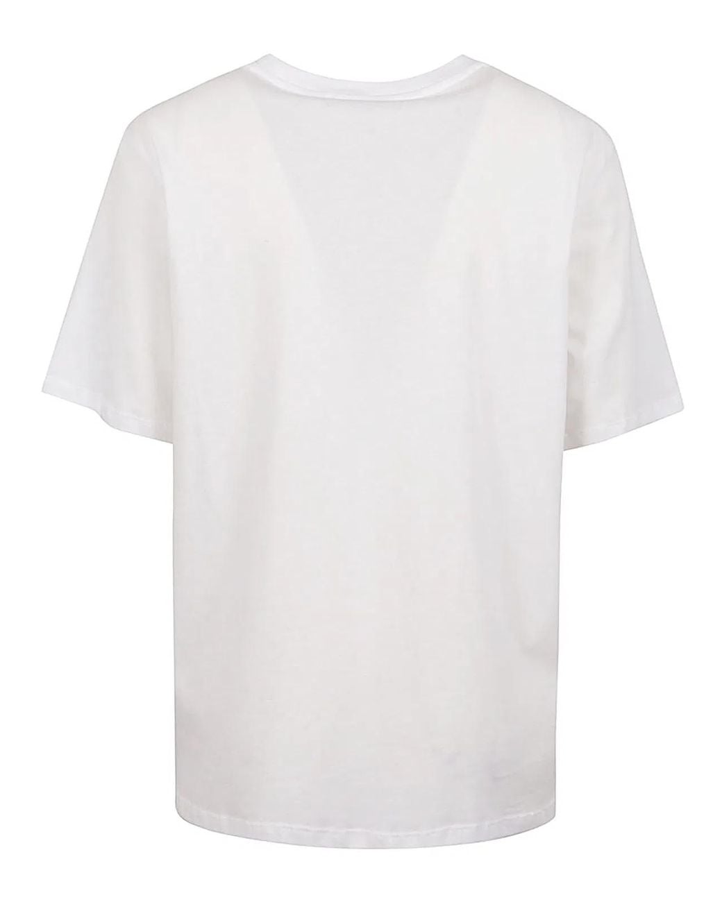 Majestic White Cotton Crewneck Top