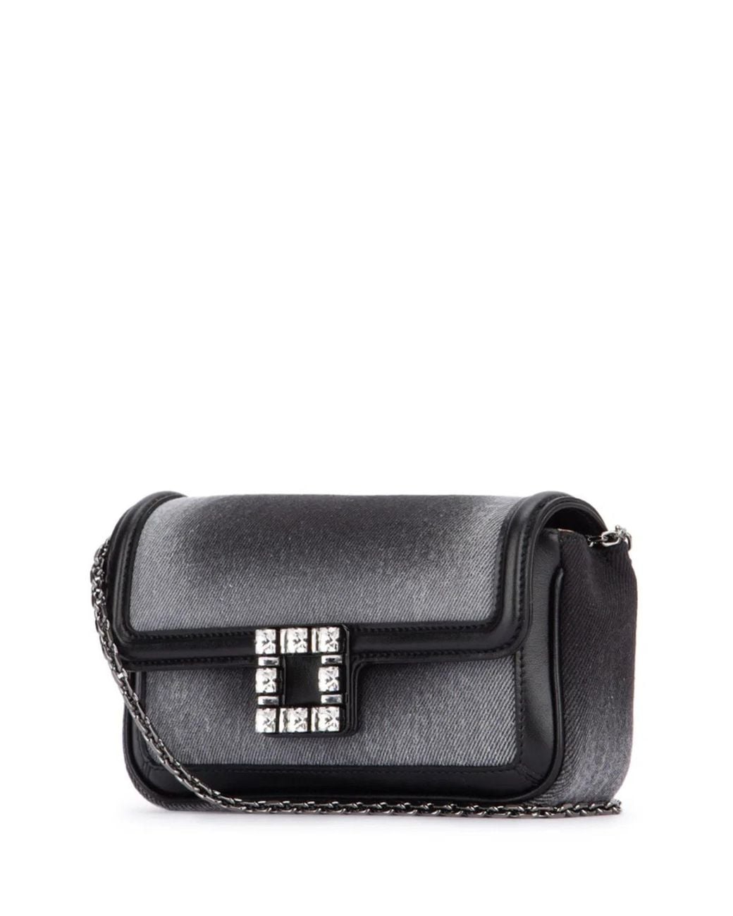 Roger Vivier Black Viv' Jeu De Fille Denim Bag