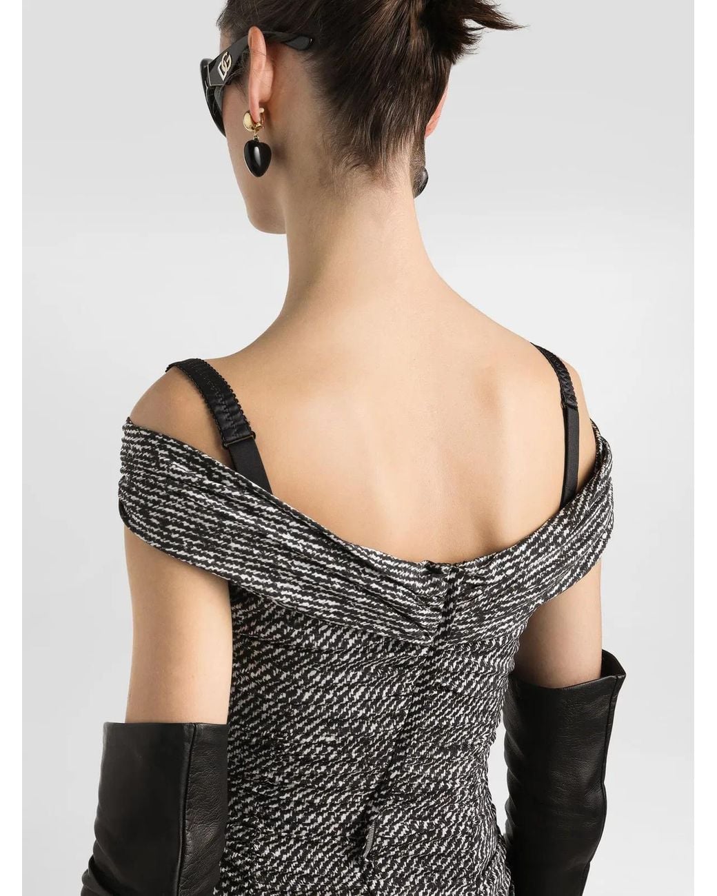 Dolce & Gabbana Gray Dolce & Gabbana Diagonal Print Dress