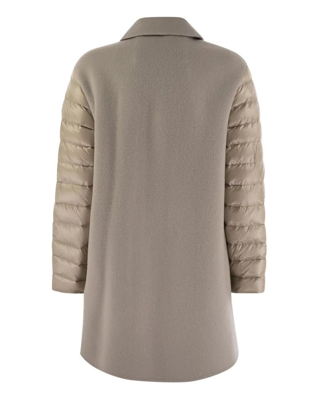 Herno Gray Coat With Down Sleeves