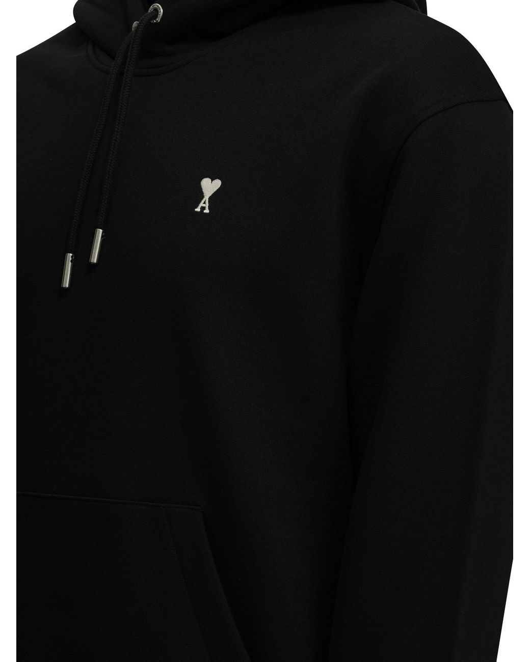 AMI Black Hoodie With Logo for men