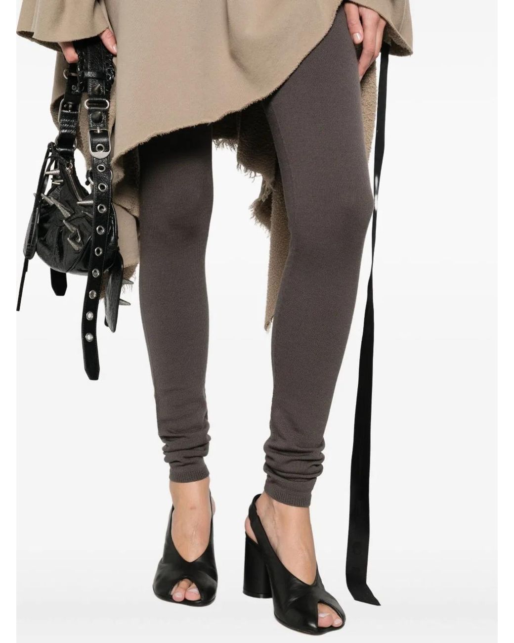 Rick Owens Gray Knitted Leggings