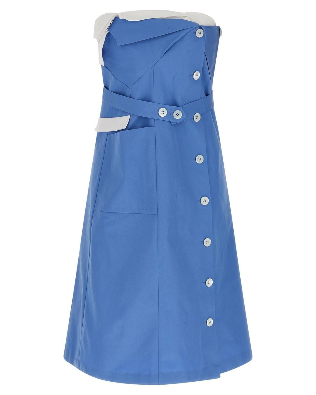 Miu Miu Blue Cotton Short Dress