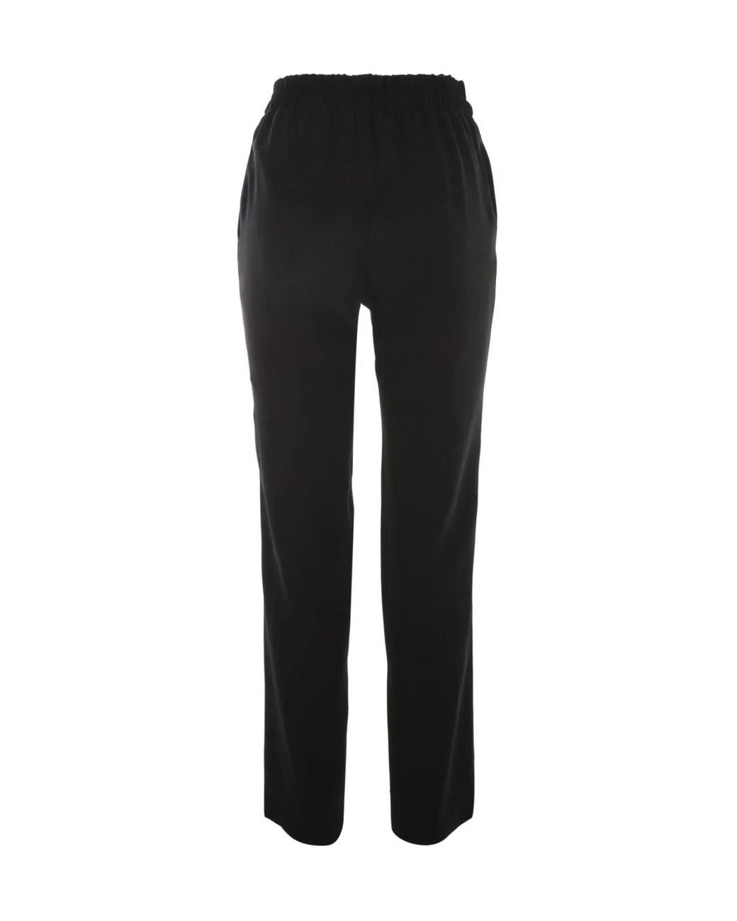 Emporio Armani Black Elastic Waisted Trousers With Sartin Details