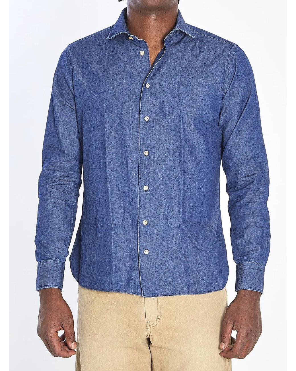 Borriello Blue Marechiaro Denim Shirt for men