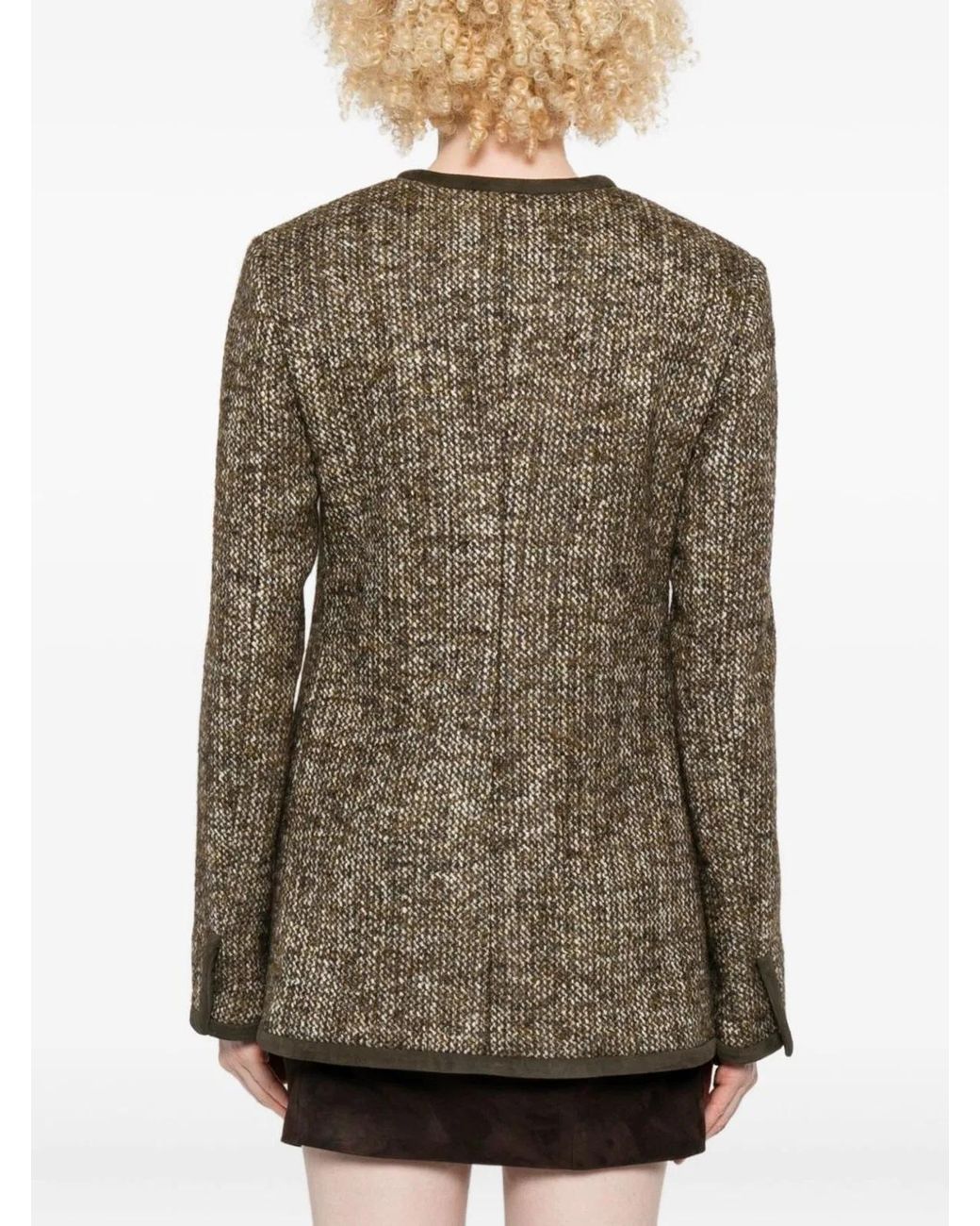 Golden Goose Deluxe Brand Brown "Journey W's" Long Boxy Jacket W Patch Pockets And Leather Details