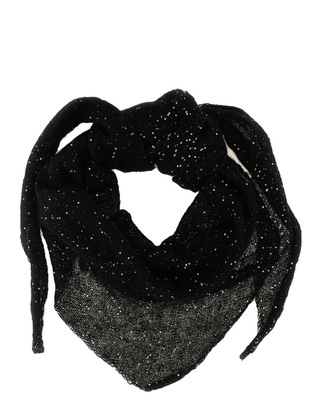 Nude Black Micro Sequin Scarf