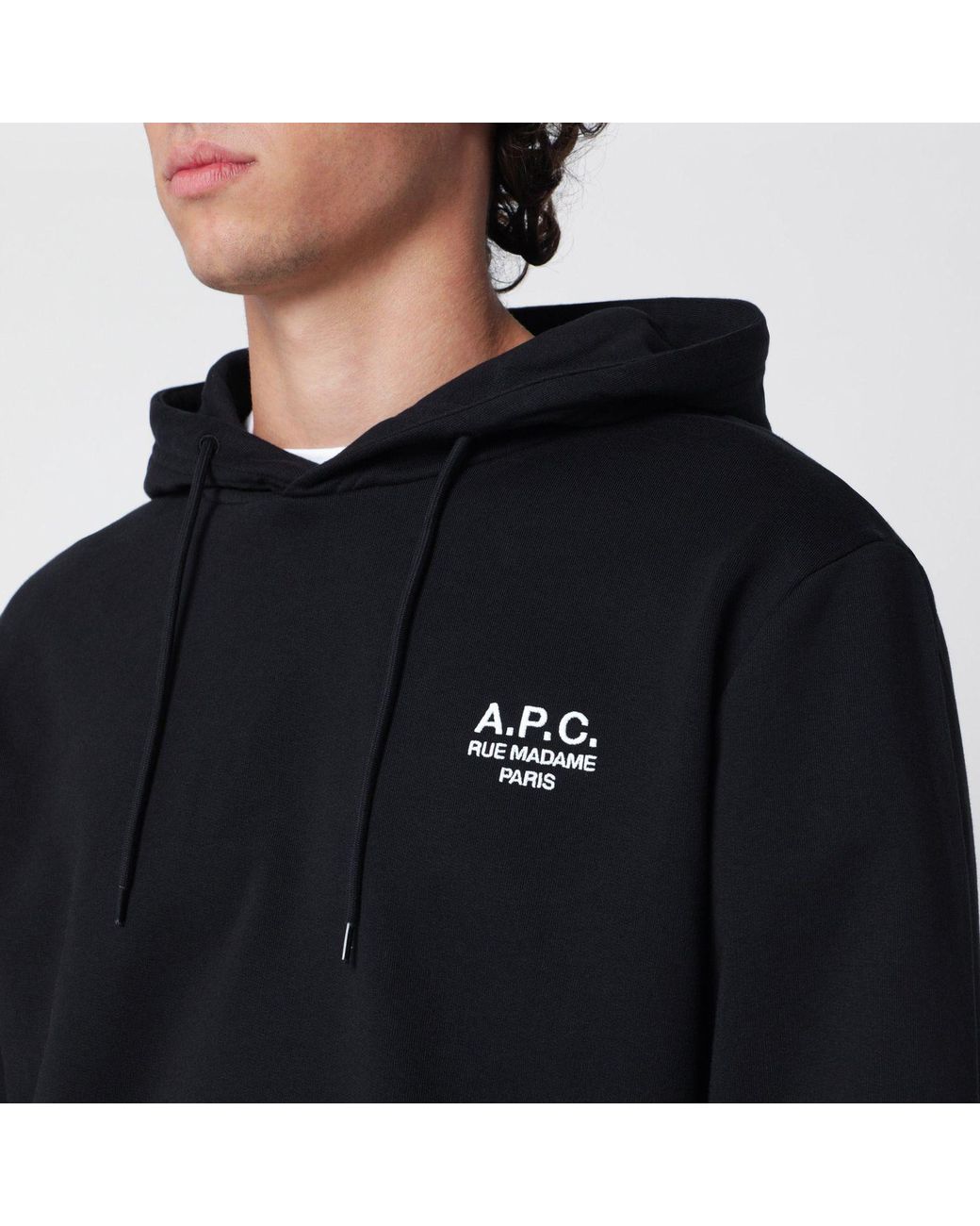 A.P.C. Black Cotton Hoodie for men