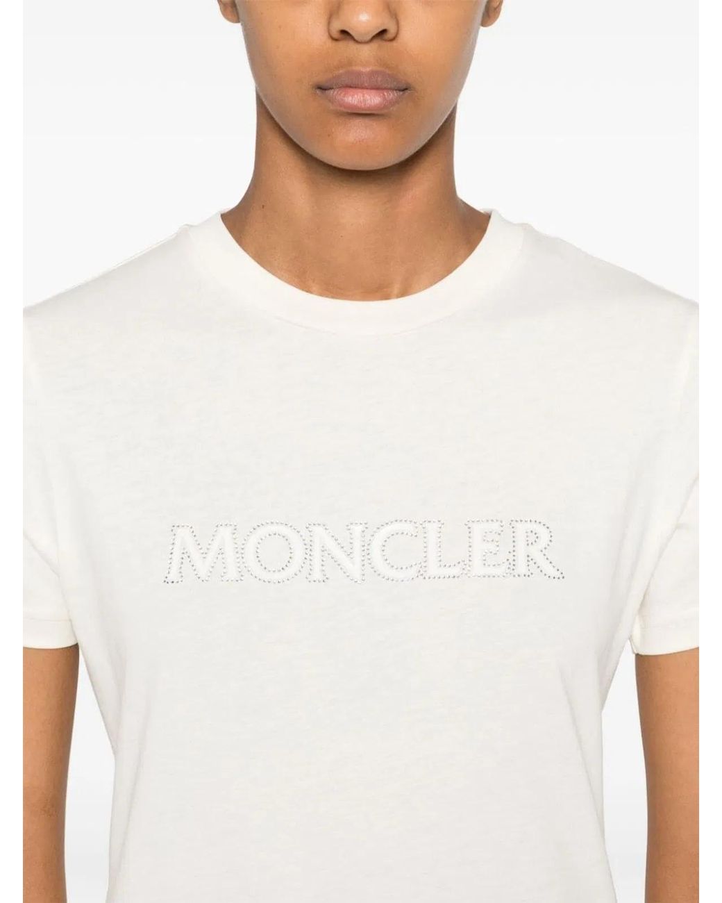 Moncler White Logo Cotton T-Shirt