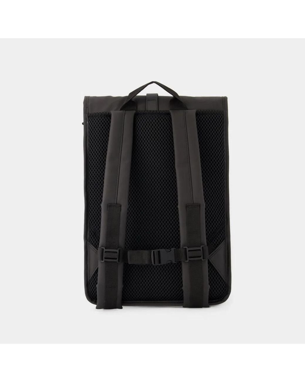 Rains Black Rolltop Rucksack Backpack