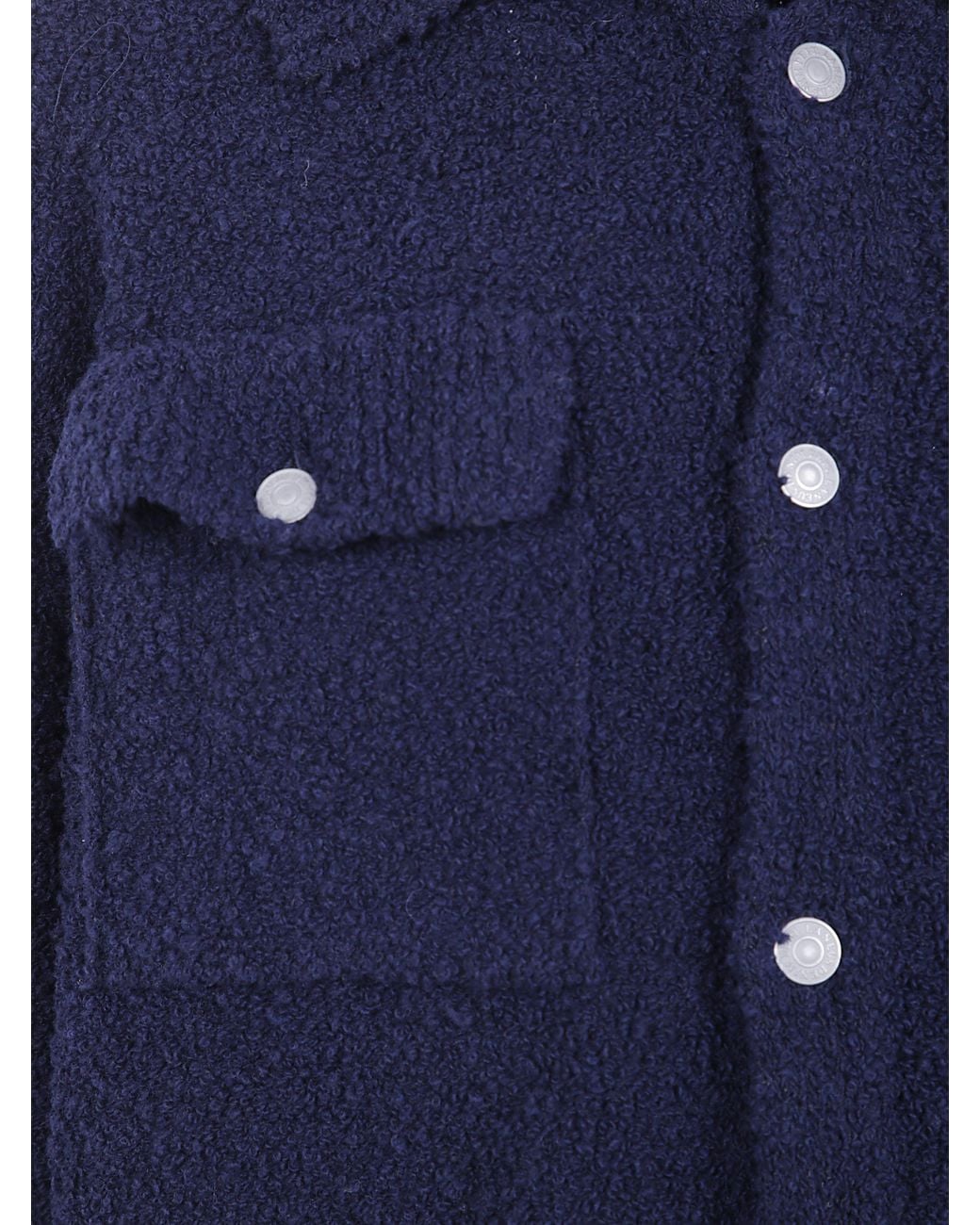 Laneus Blue Knitte Overshirt Boxy Fit for men
