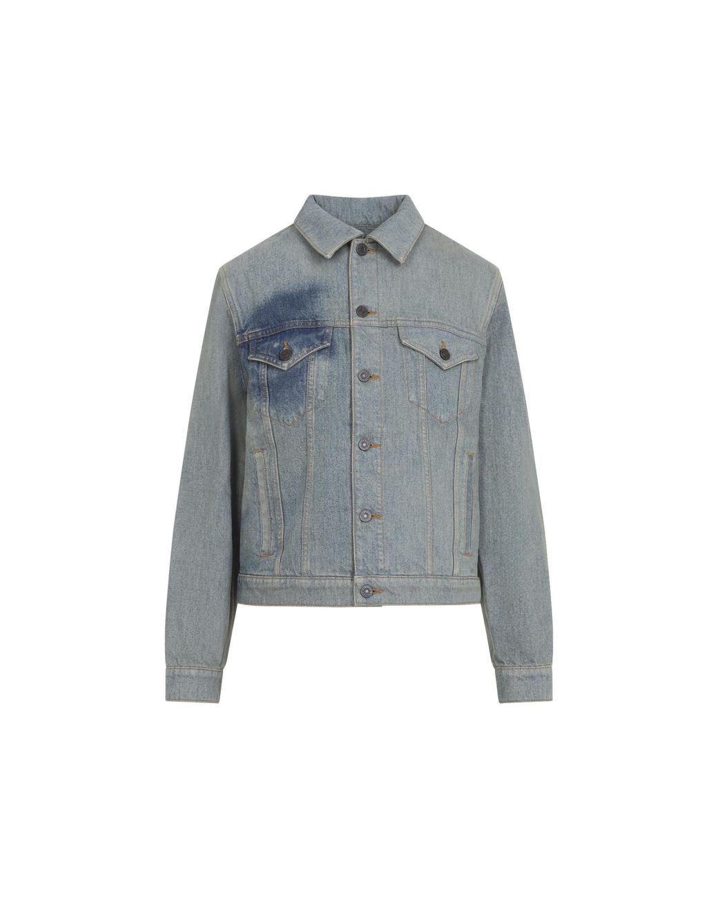 Jean Paul Gaultier Blue Face Print Denim Jacket