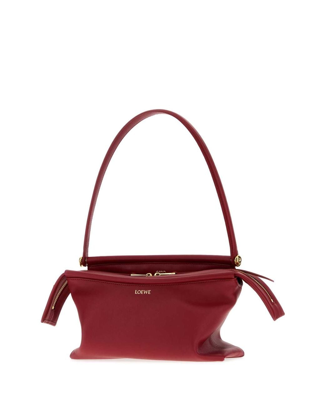 Loewe Red Leather Small Whisker Shoulder Bag