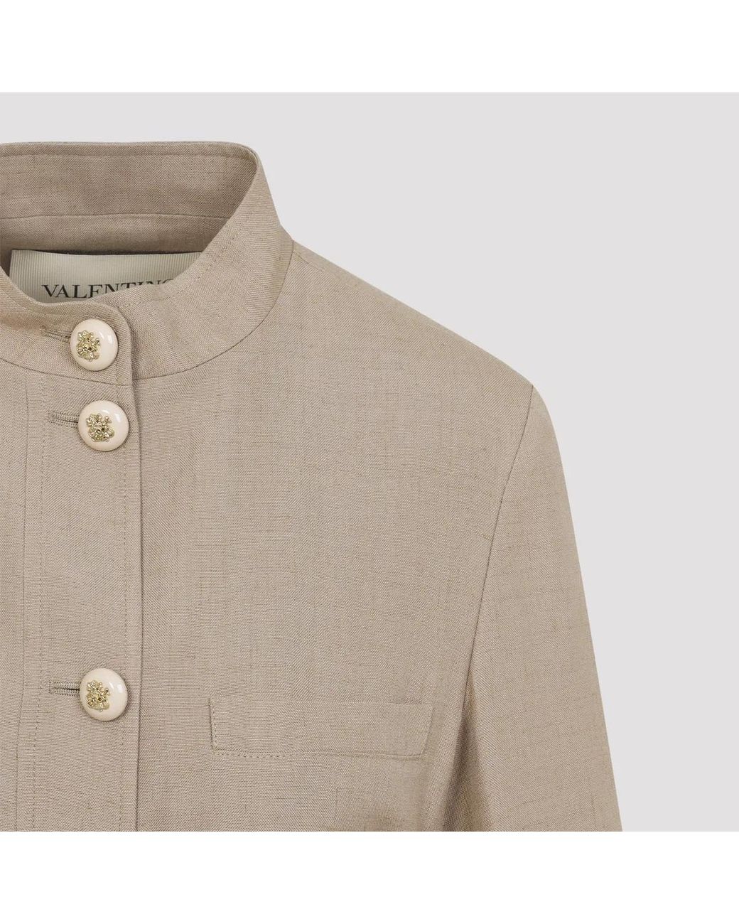 Valentino Natural Caban Embroidered Logo Vg Jacket
