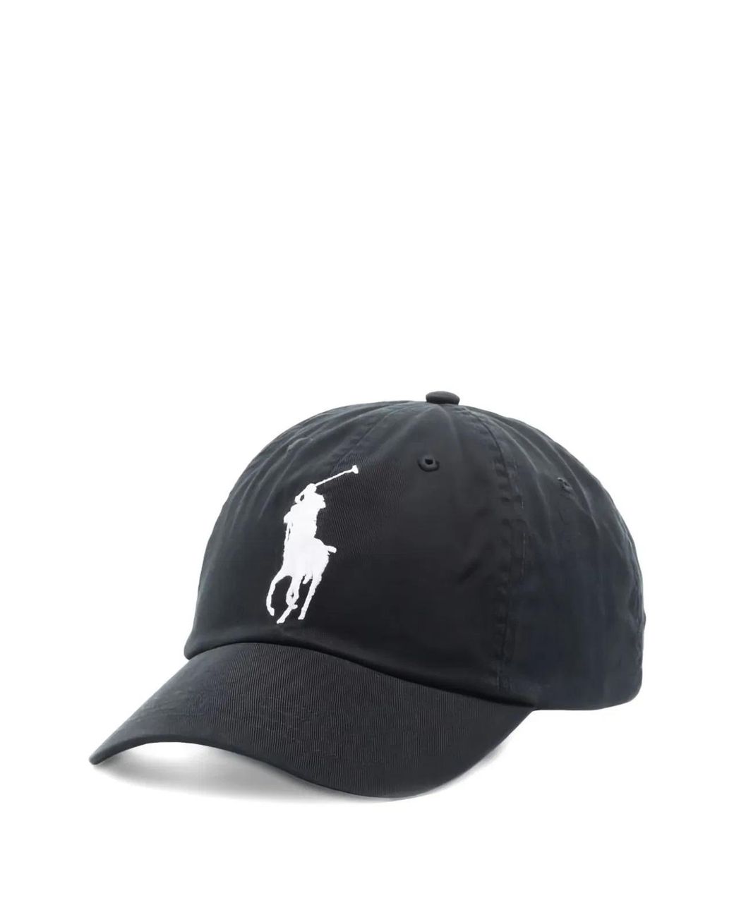 Ralph Lauren Black Big Pony Chino Cap for men