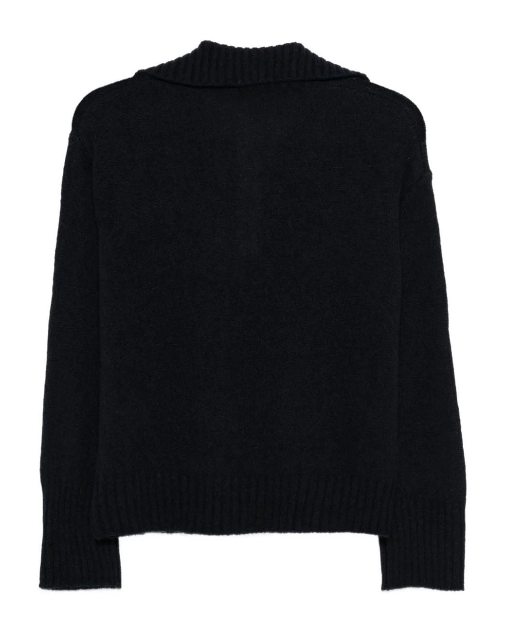 Roberto Collina Black Wool Polo Shirt