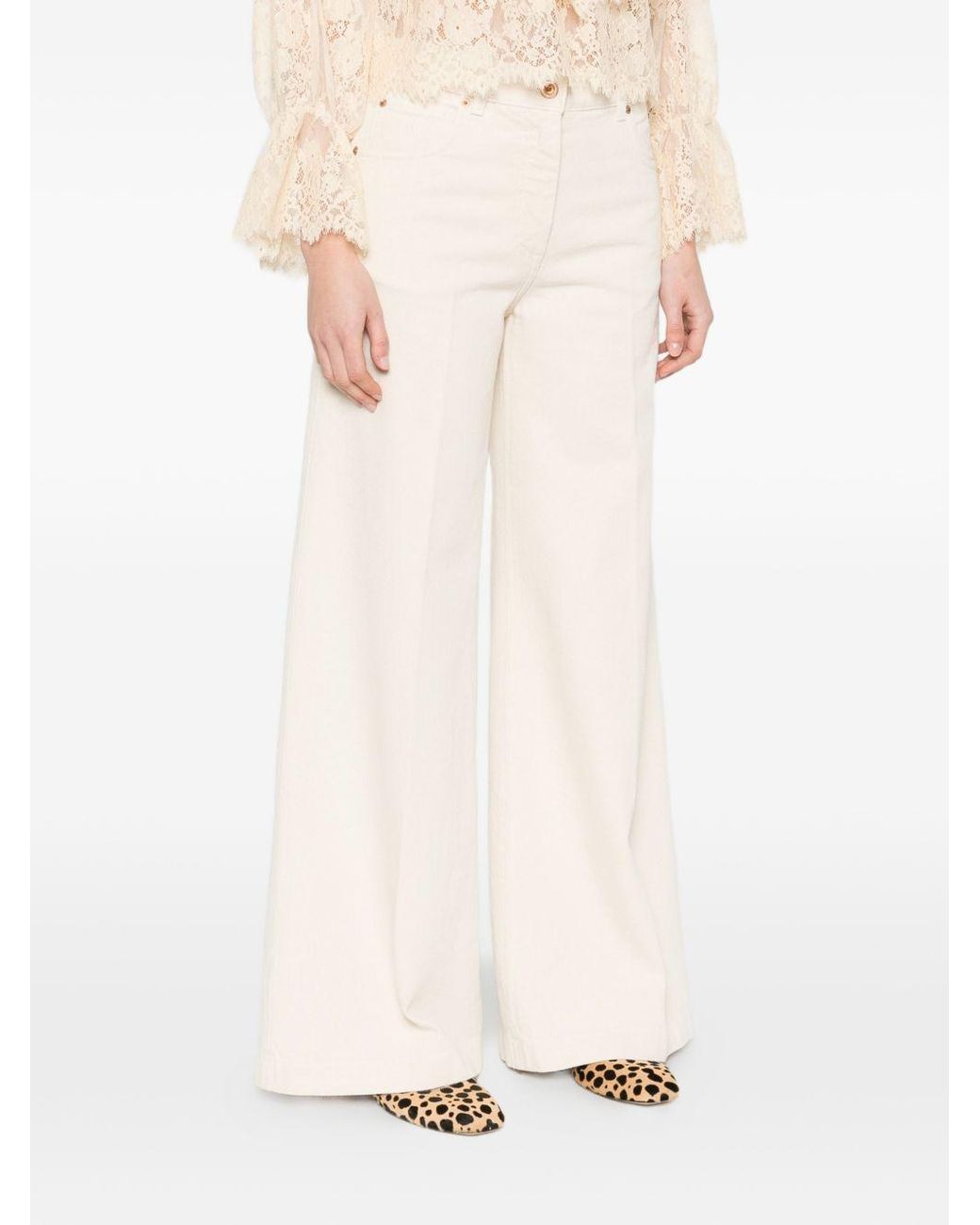 Aspesi White Ecru Cotton Trousers