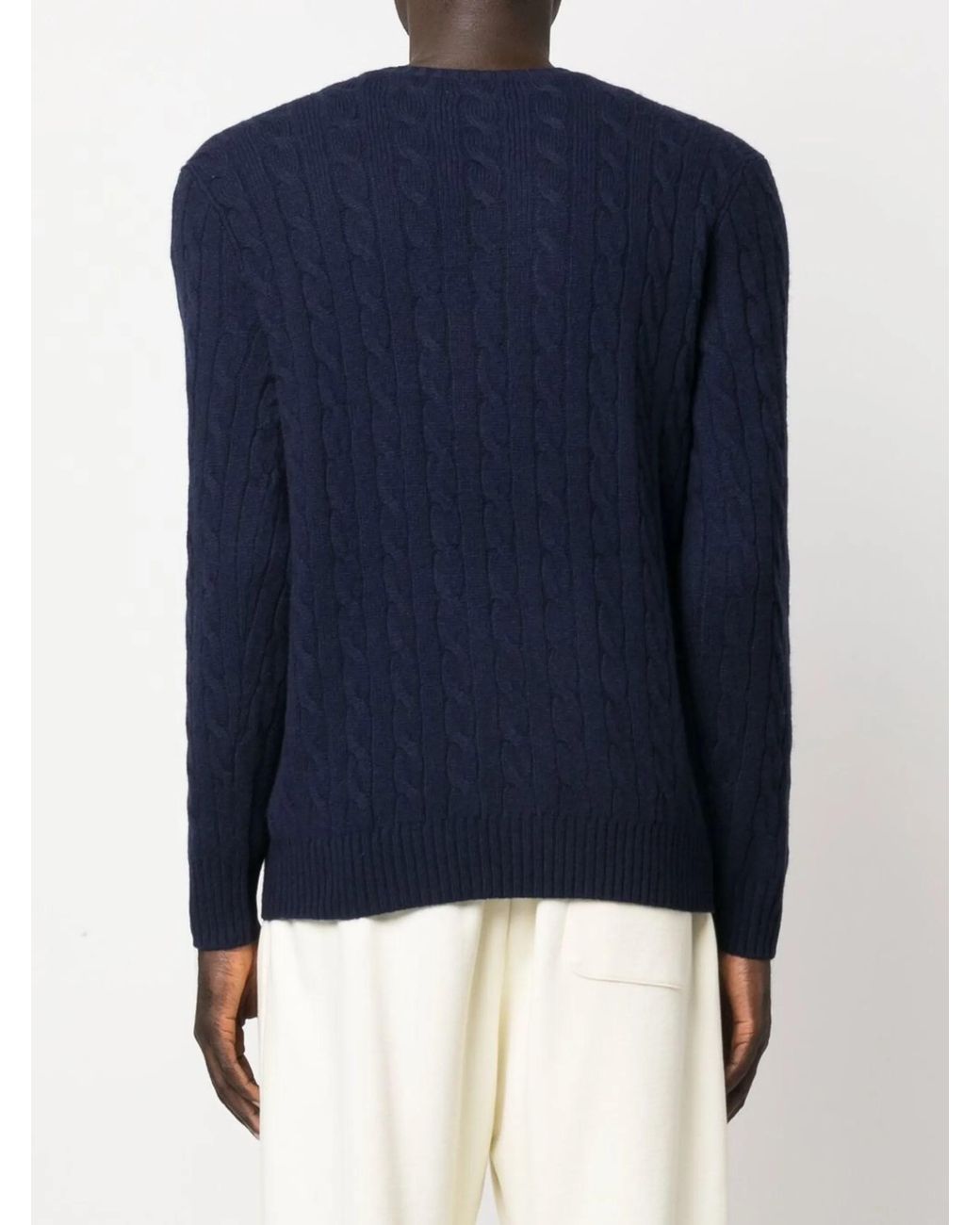 Polo Ralph Lauren Blue Cable Wool And Cashmere Sweater for men