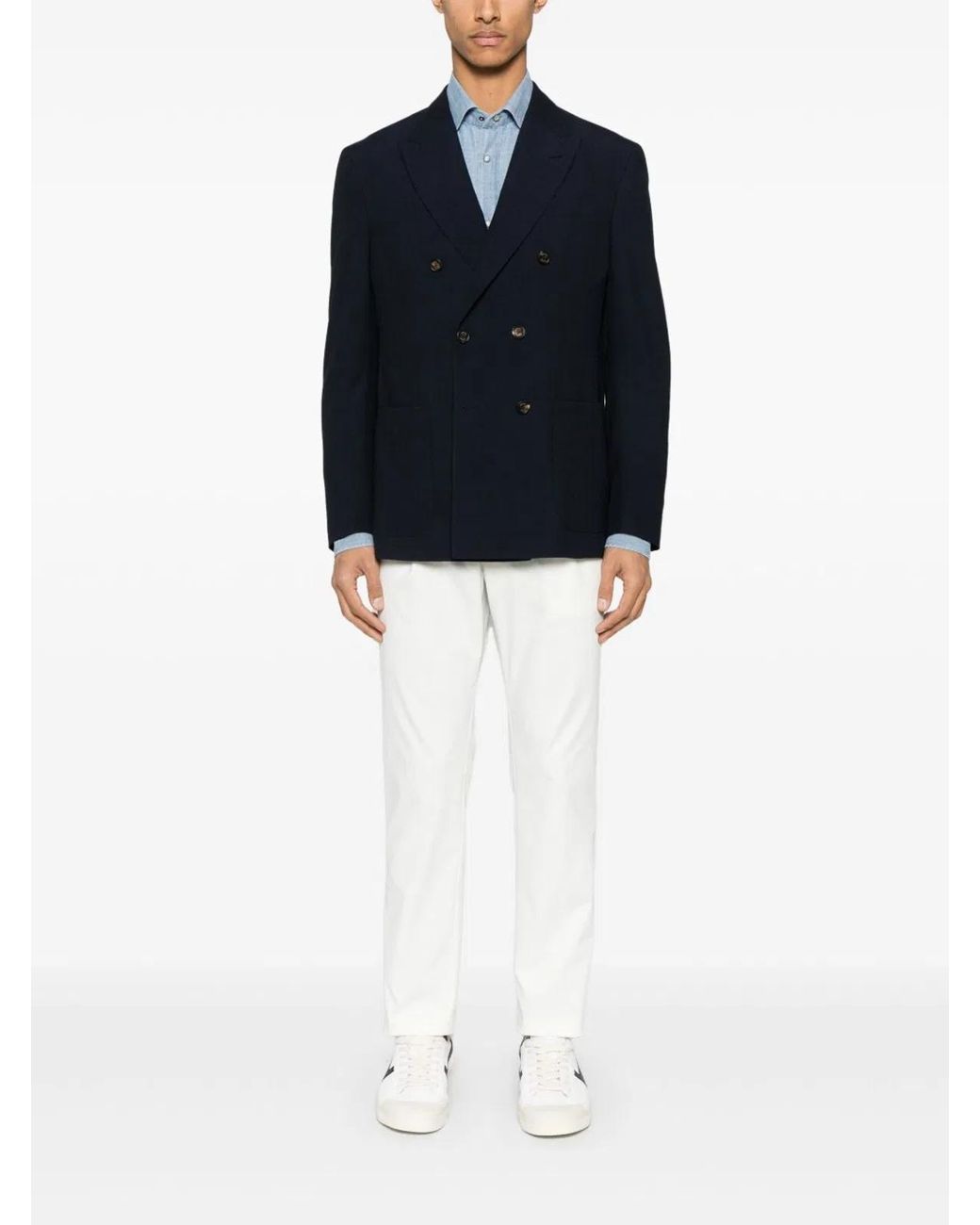 Herno White Cotton Trousers for men