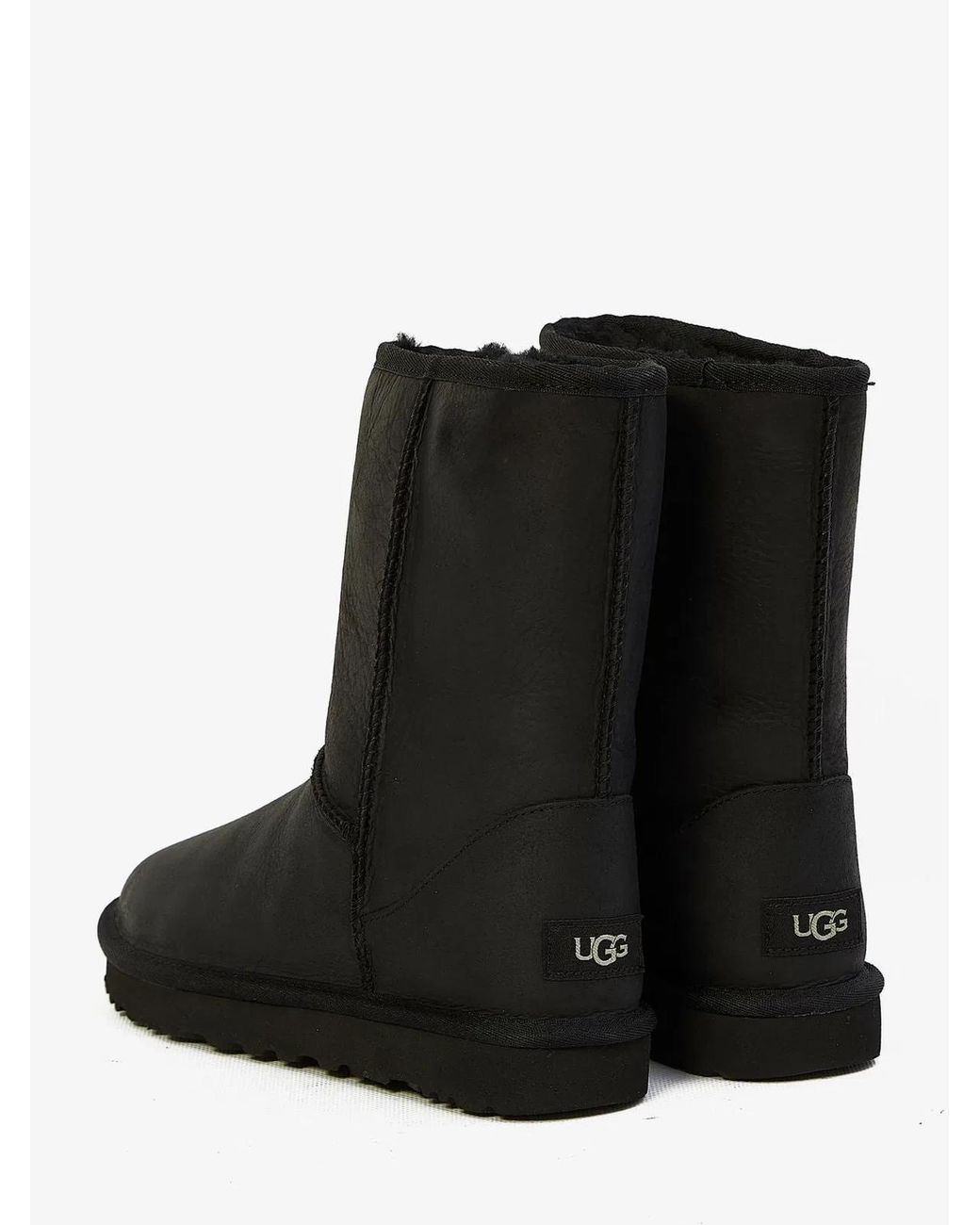Ugg Black W Classic Short Leather Shoes