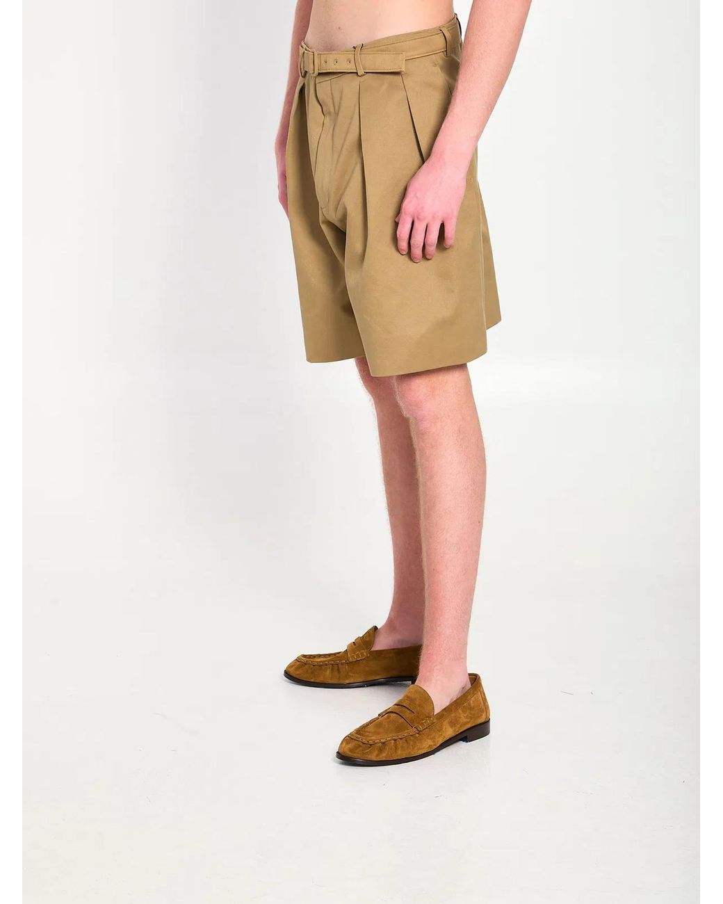 Saint Laurent Natural Drill Bermuda Shorts for men