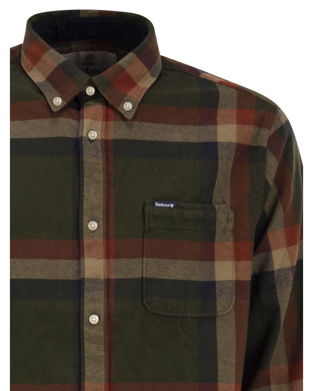 Barbour Green Tailored Fit Tartan Cotton Shirt for men