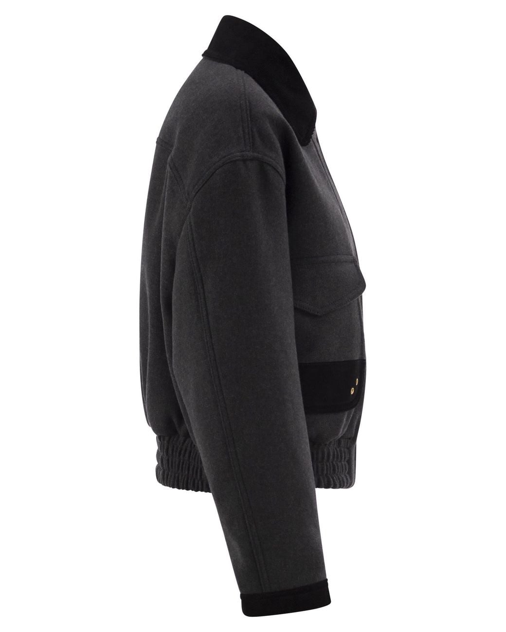 Fay Black Cropped Cotton-Blend Jacket With Hooks