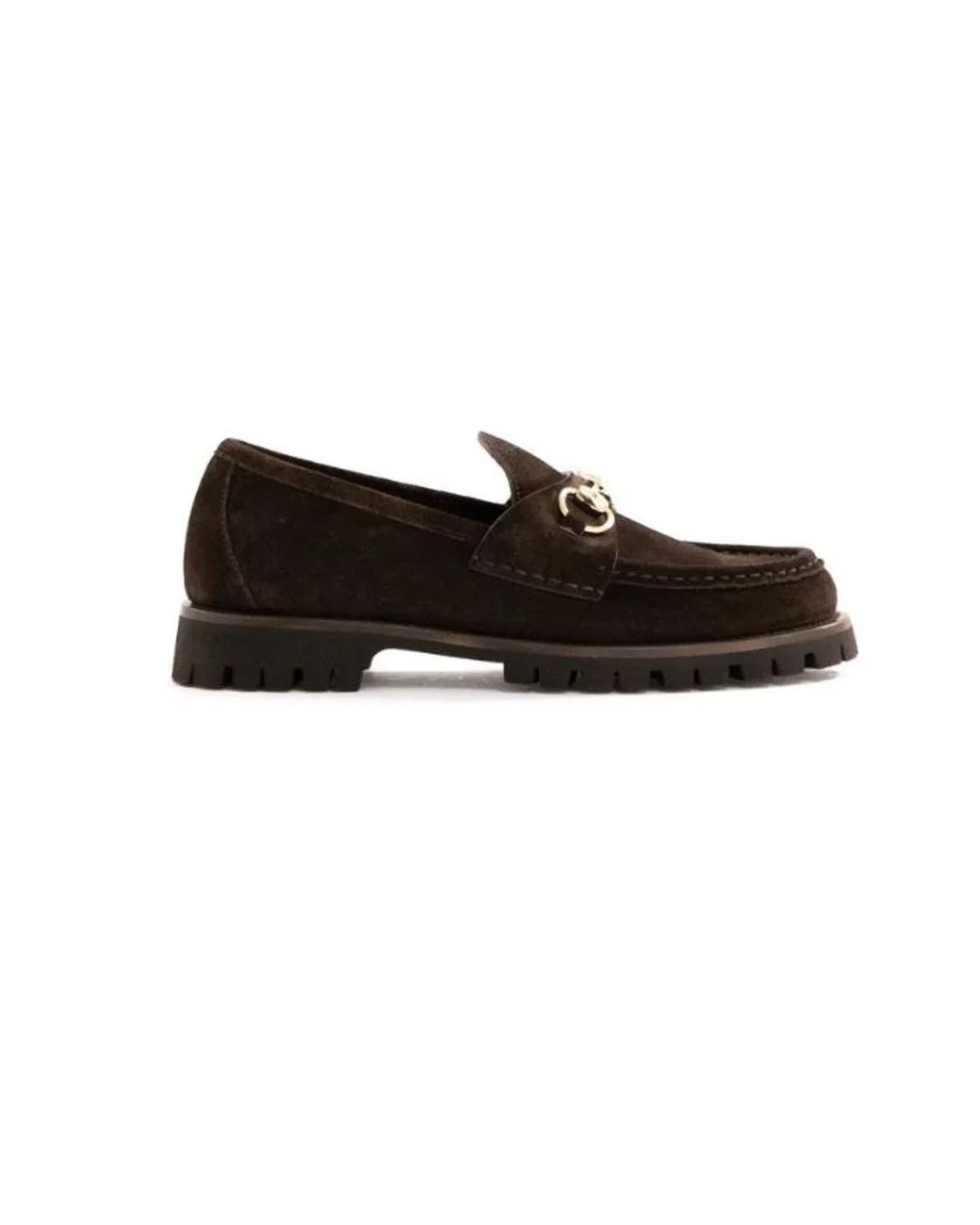 Gucci Black Suede Buckle Loafer Shoes